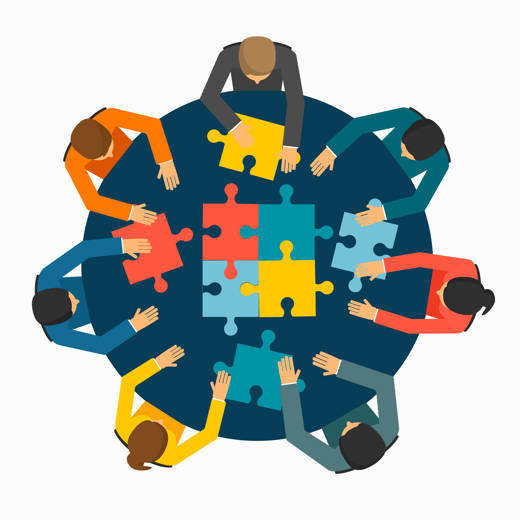 Puzzelen Aan Ronde Tafel